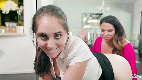 Perverted Stepmom And Nickey Huntsman Mind-blowing Lesbo