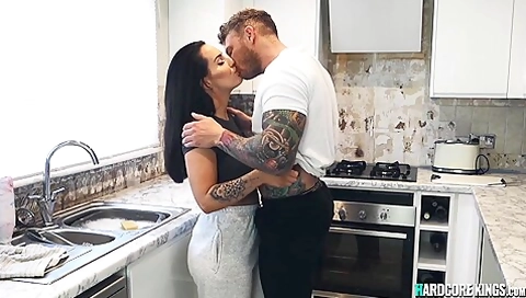 Full-bosomed Darkhaired Babe Gets Butt Sex In The Ki