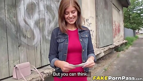Tiffany Blue And Brunette Babe - Fucked Outside In Exchange For Cash